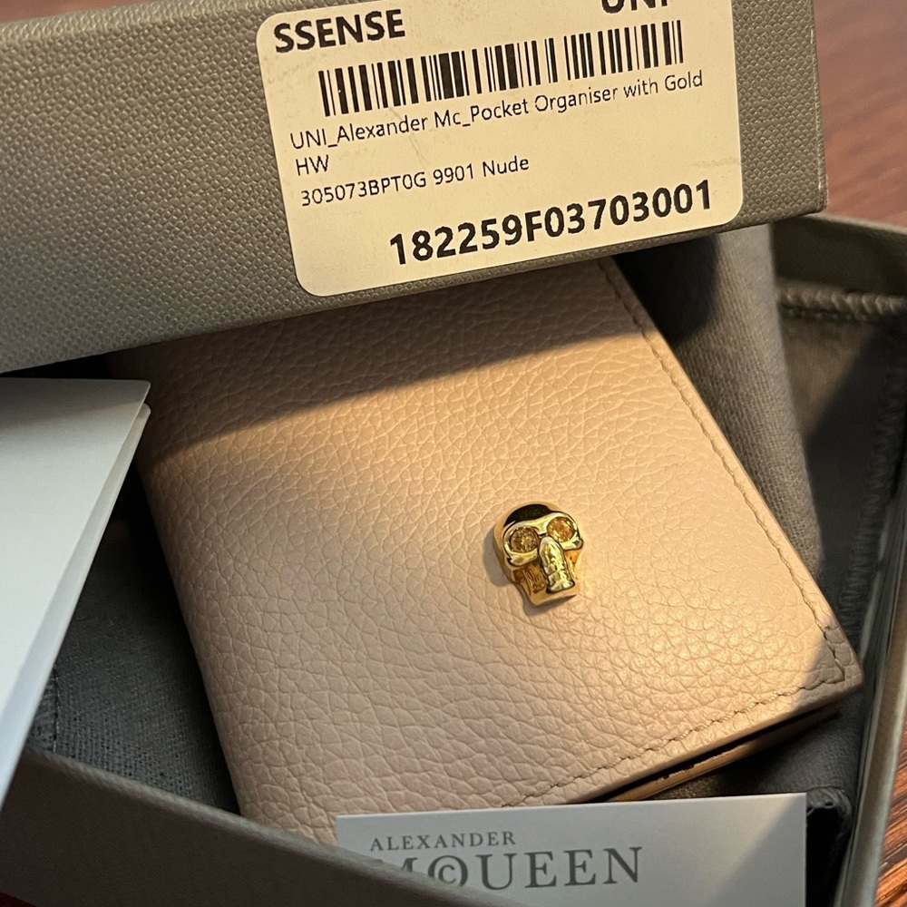 Alexander McQueen Skull Pocket Organizer in Nude